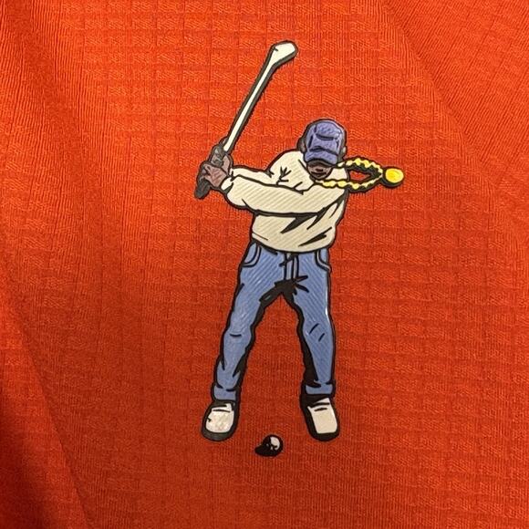 Eastside Golf UV Lightweight 1/4 Zip Hoodie Tangerine Orange Mens Size S NWT - Picture 7 of 15